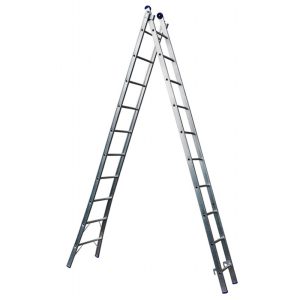 Escada Extensiva 4 em 1 2 x 10 Degraus em Alumínio REAL ESCADAS-EX10