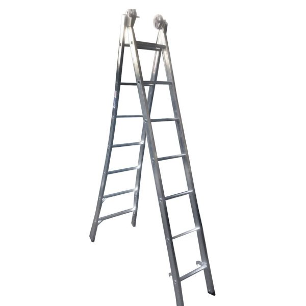 Escada Extensiva 4 em 1 2 x 7 Degraus em Alumínio REAL ESCADAS-EX07