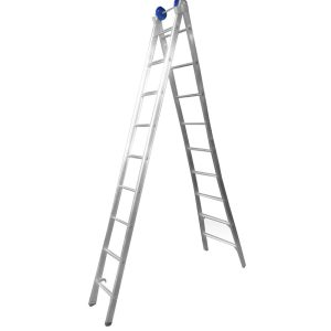 Escada Extensiva 4 em 1 2 x 9 Degraus em Alumínio REAL ESCADAS-