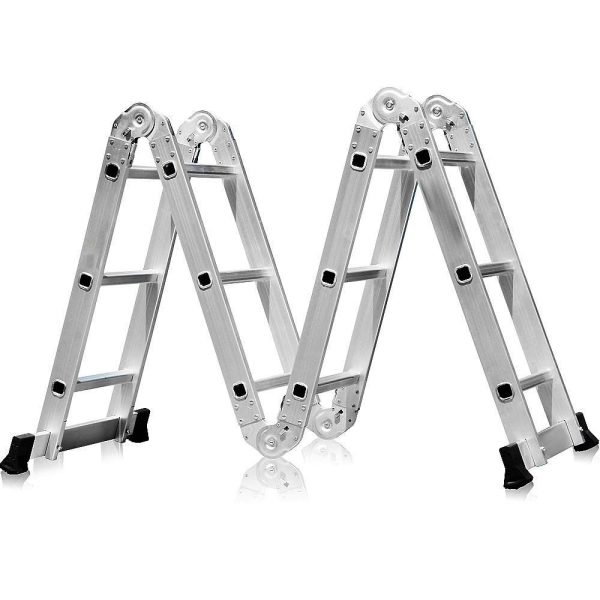 Escada Multifuncional 4×3 em Aço e Alumínio 12 Degraus FORTGPRO-FG8435