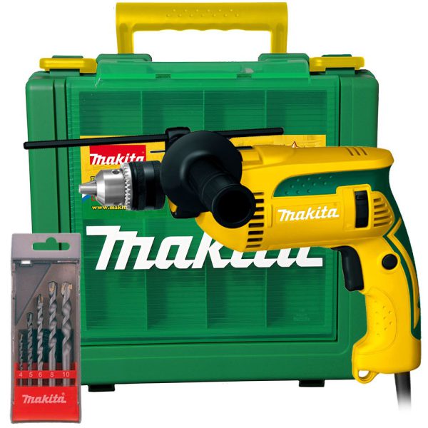 Furadeira de Impacto 1/2 Pol. 760W 220V com Maleta e Kit de Brocas MAKITA-HP1640KBR