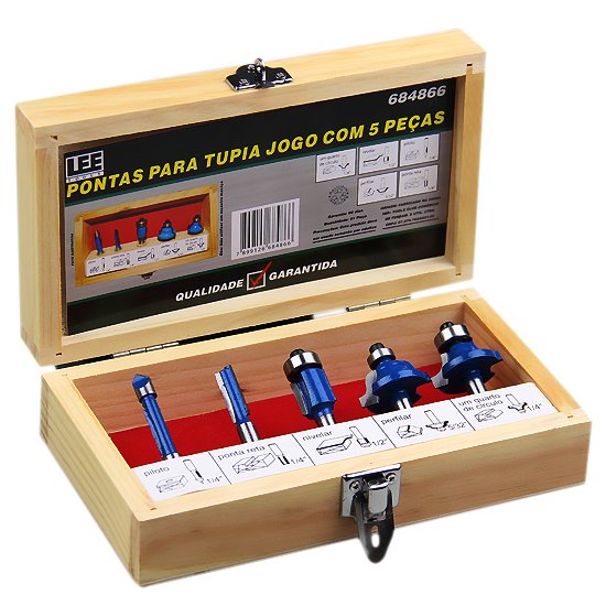 Jogo de Fresas para tupia com 5 Peças LEETOOLS-684866
