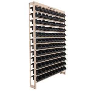 Kit Estante Gaveteiro com 108 Gavetas Empilháveis Nr. 3 Preto PRESTO-43007