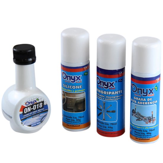 Kit Revisão com Desengripante Silicone Graxa e Limpa Pára-Brisa com 4 Peças ONYX-ON-700