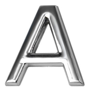 Letra A 39mm em ABS Cromada BEMFIXA-8862