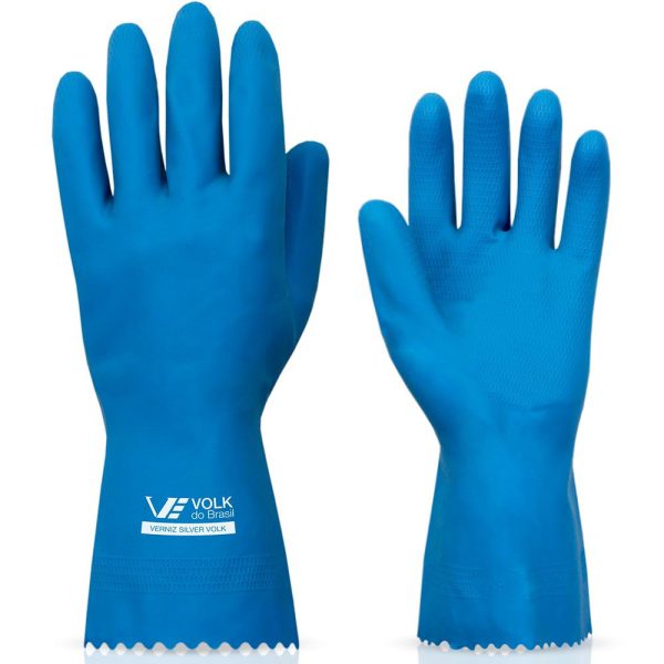 Luva Látex Verniz Silver Standard Azul – Grande VOLK-10.51.038.02-G