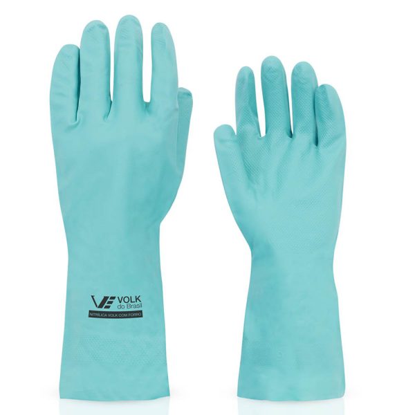 Luva Nitrílica com Forro Standard Verde – Média VOLK-10.65.018.03-M