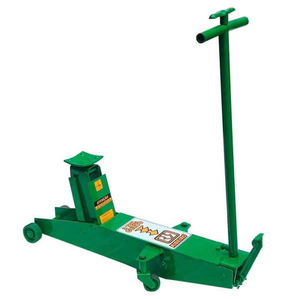 Macaco Jacaré Hidráulico 2 Toneladas Curto Verde com Roda de Ferro Profissional RIBEIRO-RM0018