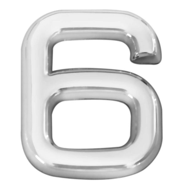 Número 6 Cromado em ABS 39mm BEMFIXA-8857