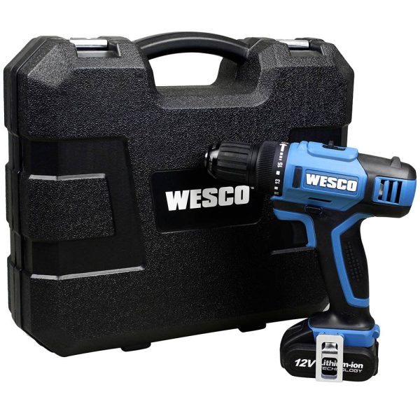 Parafusadeira/Furadeira a Bateria 12V Lítio com Carregador e 2 Bat. WESCO-WS2502K2