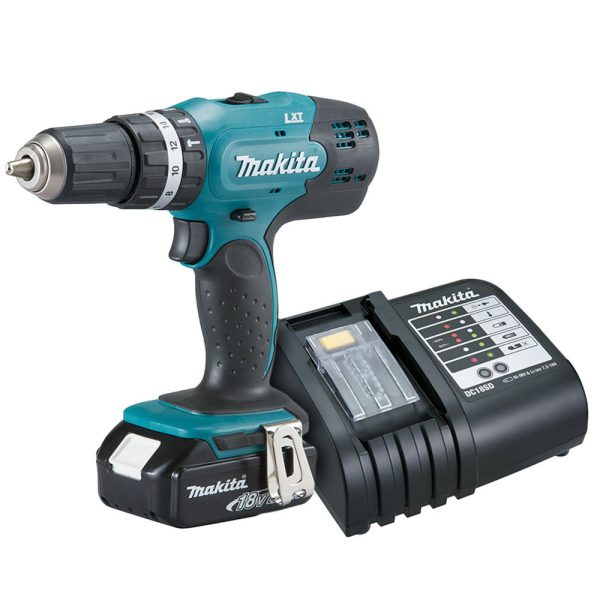 Parafusadeira/Furadeira de Impacto a Bateria 18V Li-Ion com Carregador Bivolt MAKITA-DHP453X10