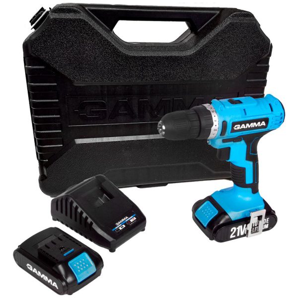 Parafusadeira/Furadeira a Bateria 10mm 21V com 2 Baterias Carregador e Maleta GAMMA-G12103