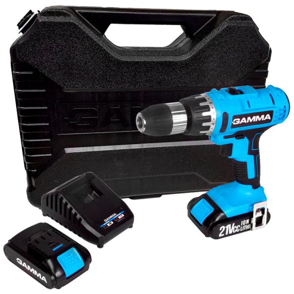 Parafusadeira/Furadeira de Impacto a Bateria 21V Li-Ion 1/2 Pol. com 2 Baterias Carregador e Maleta GAMMA-G12301BR