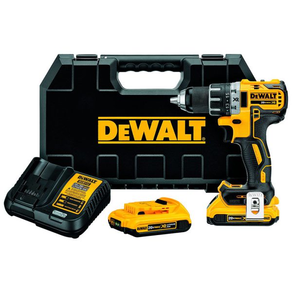 Parafusadeira Furadeira 1/2 Pol. 20V Brushless com 2 Baterias 2,0Ah Carregador 220V e Maleta DEWALT-DCD791D2-B2