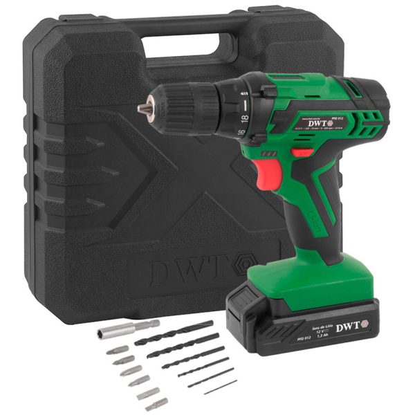 Parafusadeira Furadeira PFD012 3/8 Pol. 12V com Carregador Bivolt Maleta e Acessórios DWT BY VONDER-6005012000