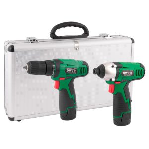 Combo Parafusadeira/Furadeira + Parafusadeira de Impacto com 2 Baterias 10,8V Li-Ion Carregador e Maleta DWT BY VONDER-6005108108