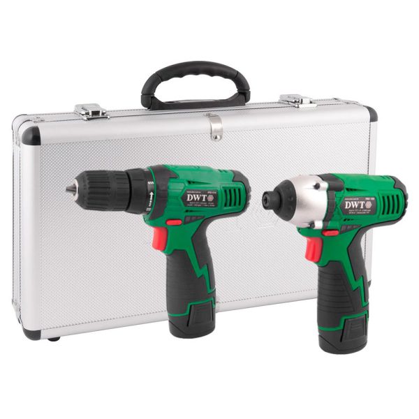 Combo Parafusadeira/Furadeira + Parafusadeira de Impacto com 2 Baterias 10,8V Li-Ion Carregador e Maleta DWT BY VONDER-6005108108