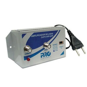 Amplificador de Linha 30DB Bivolt VHF – UHF – CATV – PQAL-3000