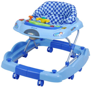 Andador Baby Coupé Azul Oito rodízios com Encosto Acolchoado