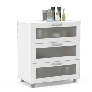 Balcão Itaim – 3 Gavetas Com Vidro