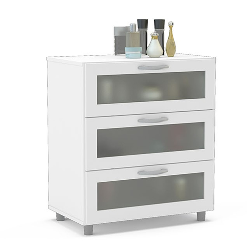Balcão Itaim – 3 Gavetas Com Vidro