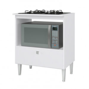 Balcão para Forno e Cooktop 5 Bocas Branco
