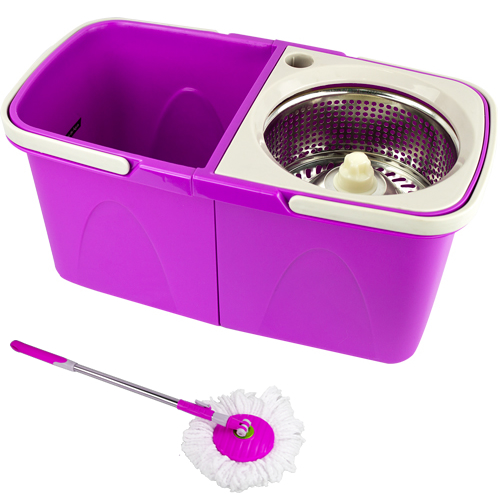 Balde Duplo Spin Mop Easy Clean 360 Cesto Inox – Roxo