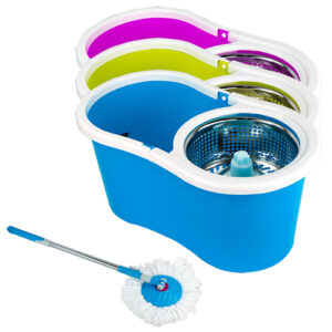 Balde Spin Mop360 Centrifuga Cesto de Inox com 2 Esfregão