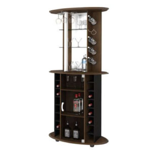 Bar Club Castanho Tx com Prateleiras em Vidros 4 mm