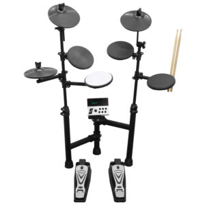Bateria Eletrônica com 7 Pads 2 Pedais Par de Baquetas