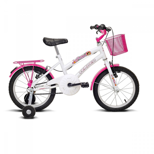 Bicicleta Infantil Aro 16 Breeze Branco e Pink