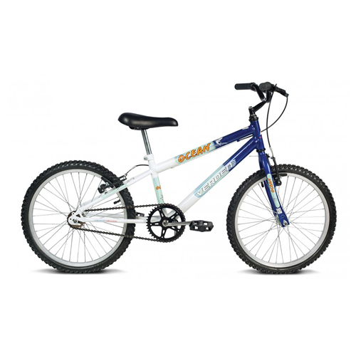 Bicicleta Infantil Aro 20 Ocean Azul e Branco