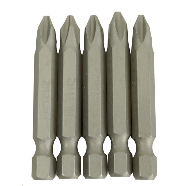Bits / Ponteiras Philips Encaixe 1/4 Polegadas Nº2 Cromo Vanádio Cartela com 5 Peças – NP0625