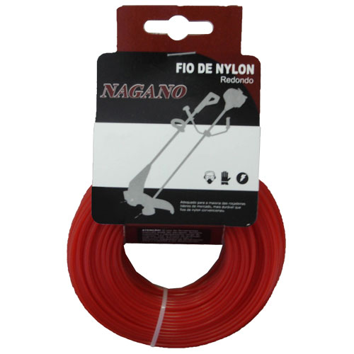 Bobina de fio de nylon redondo 2,0 mm 100 gramas – para roçadeira