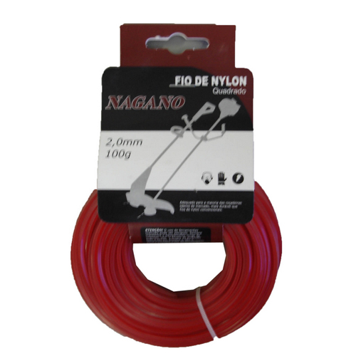 Bobina de fio de nylon quadrado 2,0 mm 100 gramas – para roçadeira