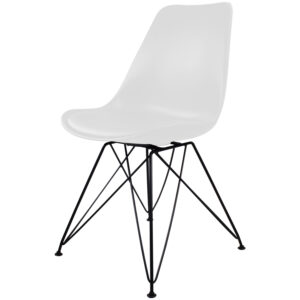 Cadeira Charles Eames Branca com Pés de Metal – TCEM02