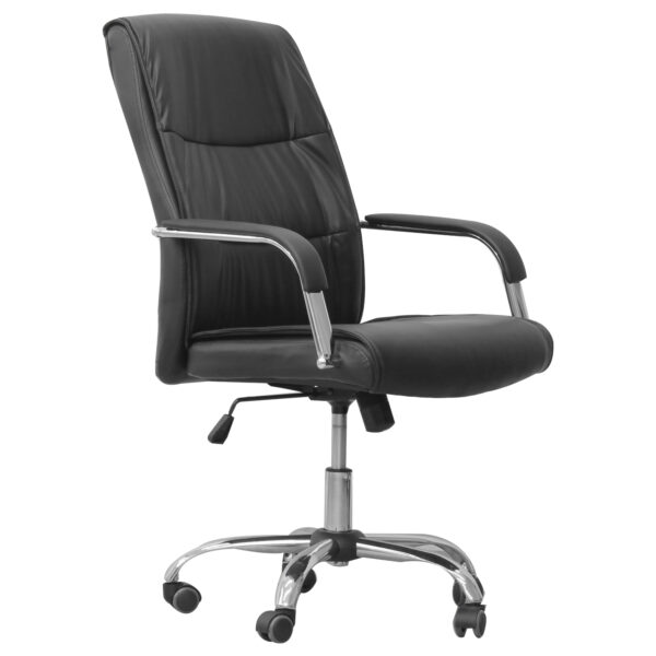 Cadeira Escritório Preto Base Móvel em PU