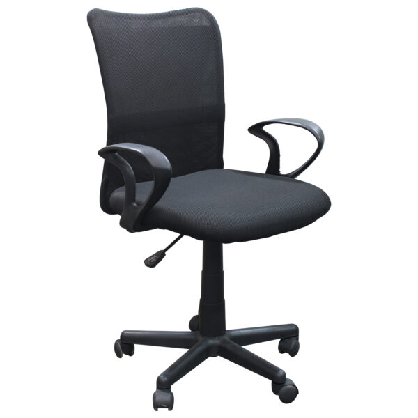 Cadeira Escritório Preto Tela Mesh Grande Base Giratória