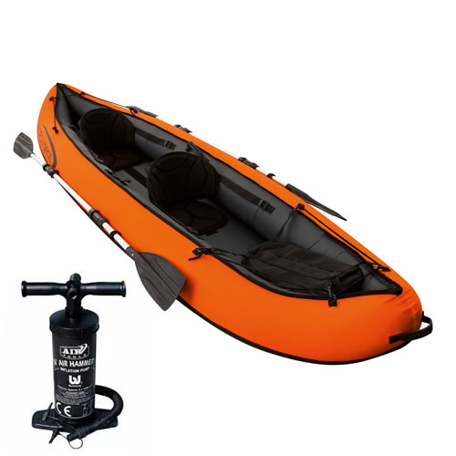 Caiaque Inflável 2 Pessoas 3.30m x 94cm 2 Remos Bomba de Ar – Ventura Hydro Force