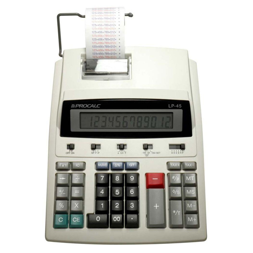 Calculadora de Mesa Semi-Profissional com Impressão e Bobina Visor de Cristal Líquido Extra Grande com 12 Dígitos – LP45