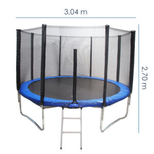 Cama Elástica 304 cm com Escada e Rede – Diâmetro 10 Pés