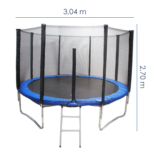 Cama Elástica 304 cm com Escada e Rede – Diâmetro 10 Pés