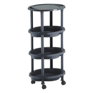 Carrinho Auxiliar Clean com 3 Bandejas Preto