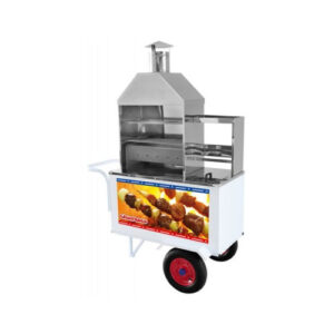 Carrinho Churrasco Luxo com 2 Grelhas Rodas Pneumáticas