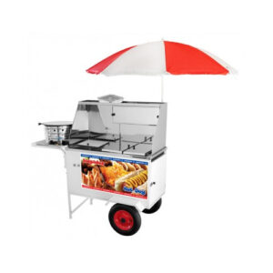 Carrinho Ambulante Mesa em Inox de Hot Dog Lanche Salgado