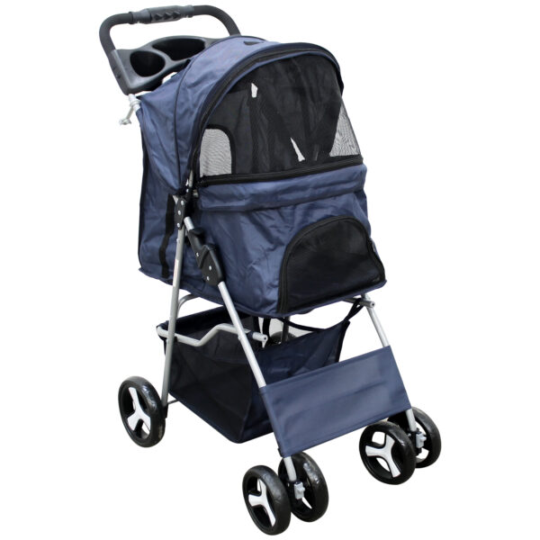Carrinho de Passeio Pet com Porta Copo para Cães e Gatos