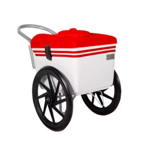 Carrinho de Sacole Sorvete Picolé Vermelho e Amarelo