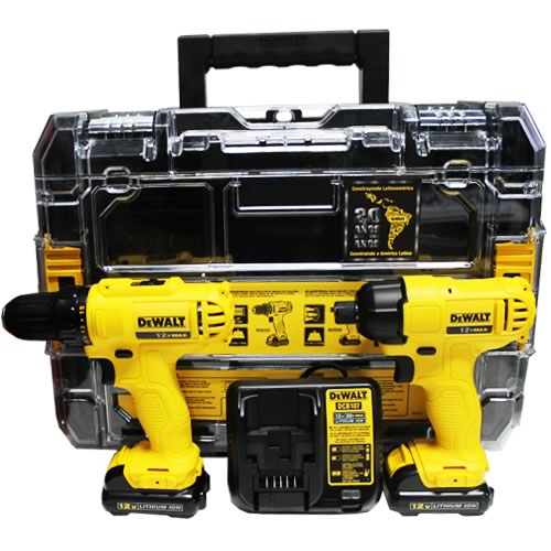Combo Furadeira Parafusadeira 12v com Baterias Carregador e Maleta – Bivolt – DCK201C2
