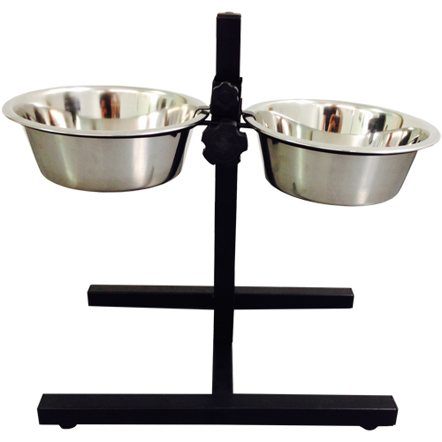 Comedouro Duplo Ajustável para cães e gatos – 2QT