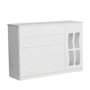 Cômoda Letícia 1 Gaveta e 4 Gavetas Branca MDF